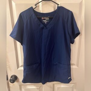 Grey's Anatomy Women's Navy V-Neck Top (Scrubs) Size Medium